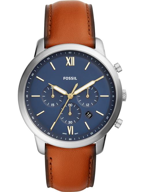 FOSSIL Analogt ur 'FS5453'  blå / cognac / sølv