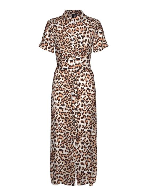 VERO MODA Blusekjole 'VMEasy Joy'  ecru / brun / sort