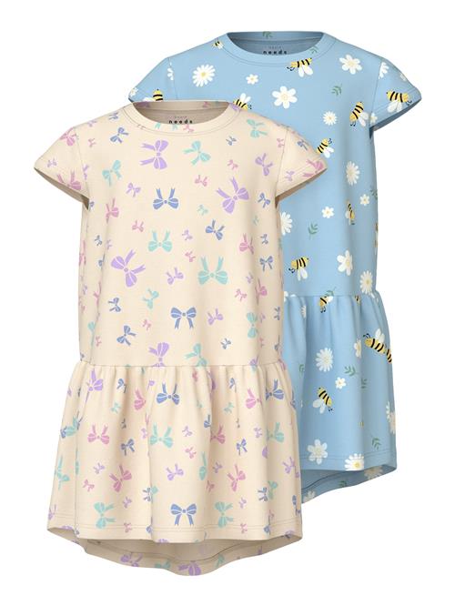 NAME IT Kjole 'NMFVIGGA'  creme / lyseblå / lilla / sort