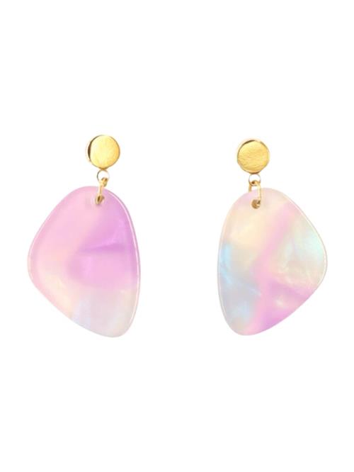 Fräulein Wunder Øreringe 'Amy'  beige / aqua / guld / lilla