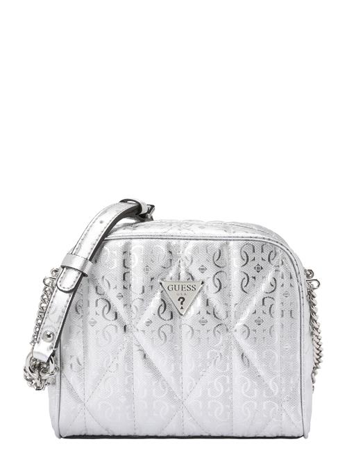 GUESS Skuldertaske 'ALDINA CAMERA CROSSBODY'  sølv