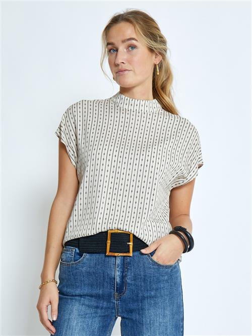 Peppercorn Bluse 'Gabriella'  ecru / sort
