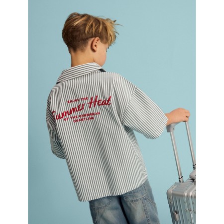 NAME IT Overshirt Herni Garden Topiary Embr. Urban Red