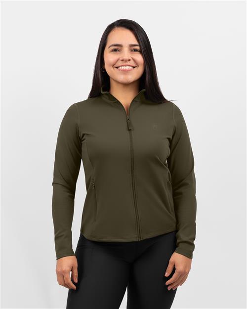 Lily Deep Olive Zip Long-Sleeve
