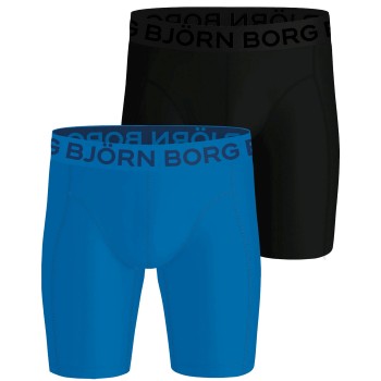 Björn Borg 2P Sports Lightweight Long Leg Boxers Sort/Blå polyester X-Large Herre