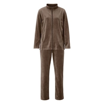 Damella Velour Plain Suit Brun Small Dame