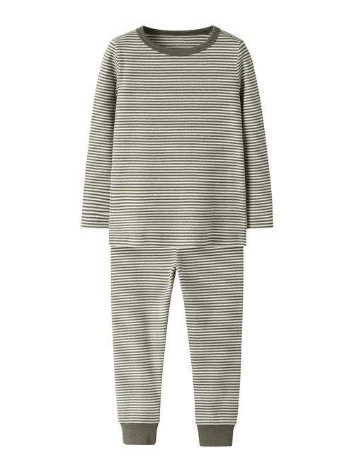 NAME IT Nattøj  oliven / hvid