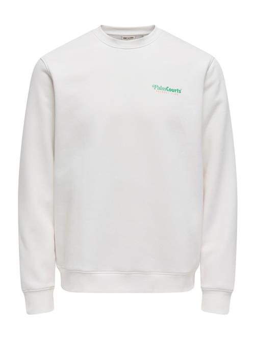 Only & Sons Sweatshirt 'ONSTEN'  grøn / mandarin / hvid