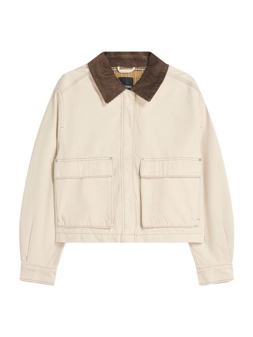 Bershka Overgangsjakke  ecru / brun