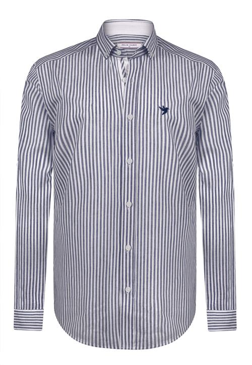 Felix Hardy Skjorte  navy / hvid