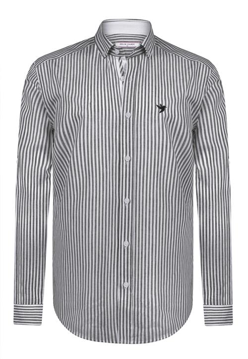 Felix Hardy Skjorte  sort / naturhvid