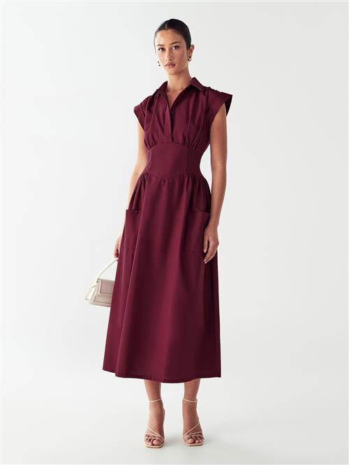 Willa Kjole 'ELLESE'  mørkerød