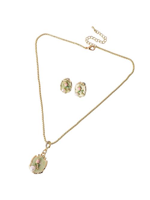 SOHI Smykkesæt 'Bulbuli'  guld / grøn