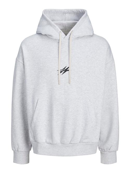 JACK & JONES Sweatshirt 'JCOCNZ BERLIN'  sort / hvid-meleret