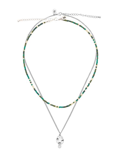 Pull&Bear Kæde  lysebeige / oliven / smaragd / sølv