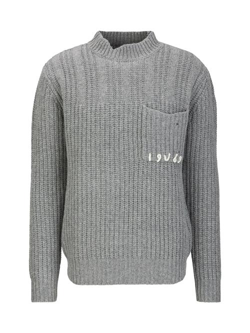 19V69 ITALIA Pullover 'Areo'  grå-meleret / hvid