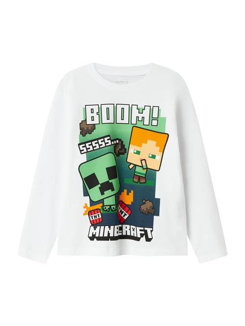 NAME IT Shirts 'NKMac Minecraft'  grøn / orange / sort / hvid