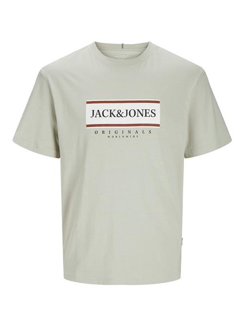 JACK & JONES Bluser & t-shirts 'JWHFrederiksberg'  lysegrå / carminrød / sort / hvid