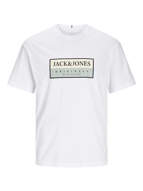 JACK & JONES Bluser & t-shirts 'JWHFREDERIKSBERG'  sand / lysegrøn / sort / hvid