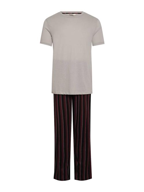 Dagi Pyjamas lang  lysegrå / bordeaux / sort