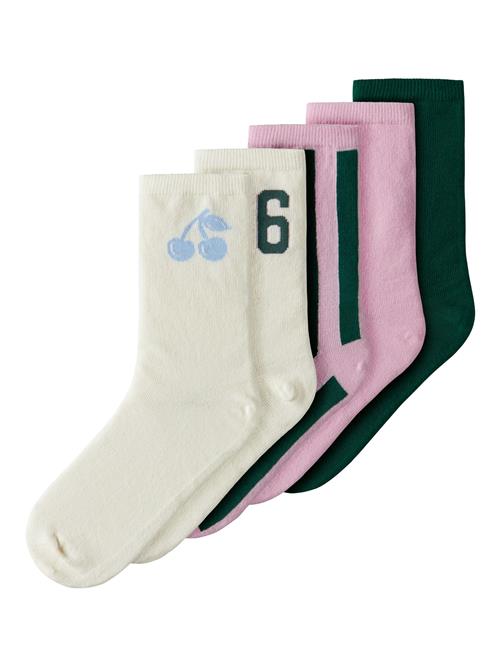 NAME IT Sokker 'NKFVILDE 5P SOCK'  gran / lyserød / hvid