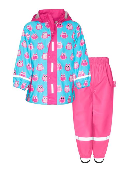 PLAYSHOES Funktionsjakkesæt 'Eulen'  lyseblå / pink / gammelrosa