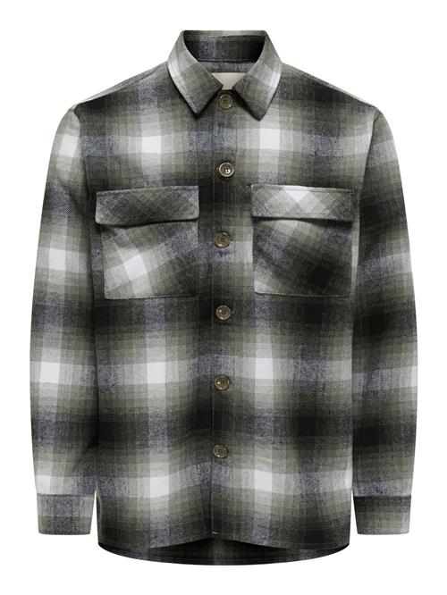 Only & Sons Overgangsjakke 'ONSPaul'  mørkegrøn / sort / hvid