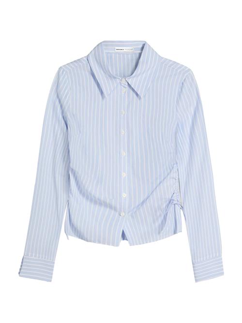 Bershka Bluse  dueblå / hvid