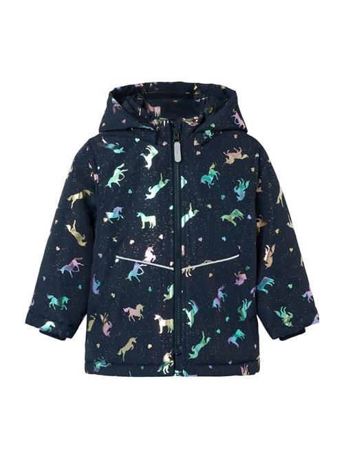 NAME IT Overgangsjakke 'NMFMaxi'  navy / brun / lilla / sølv