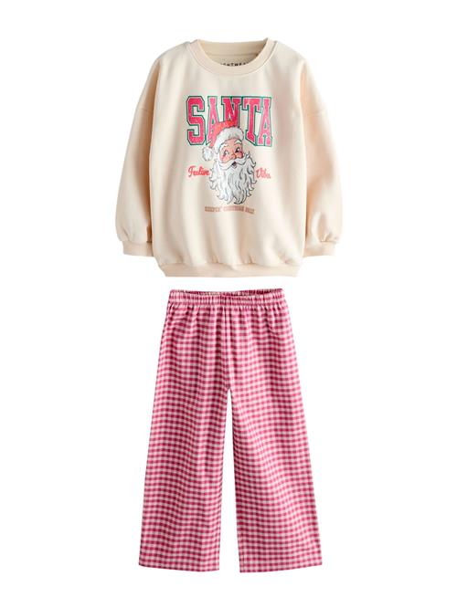 Next Nattøj 'Santa'  lysebeige / mørk pink / rød / hvid