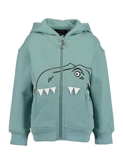 BLUE SEVEN Sweatjakke  cyanblå / sort / hvid