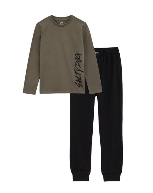 WE Fashion Nattøj  oliven / sort