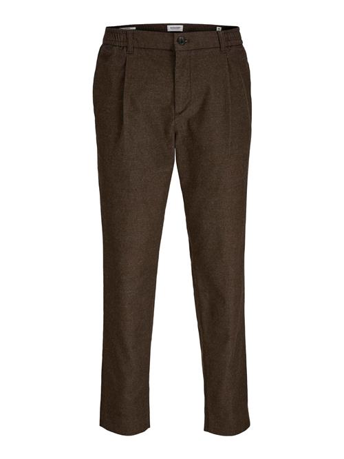JACK & JONES Bukser med lægfolder  brun-meleret