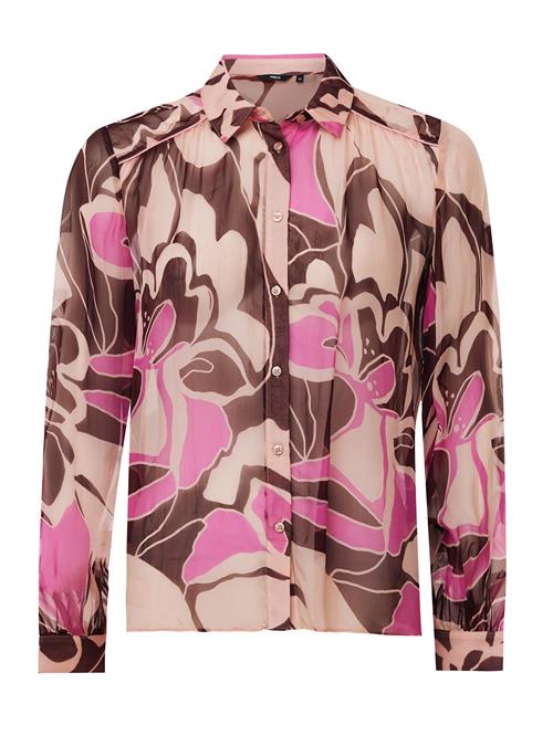 MEXX Bluse  beige / mørkebrun / lyselilla