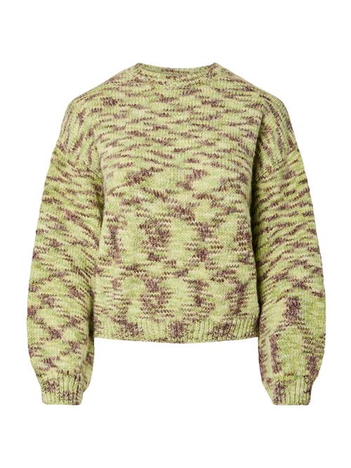 PIECES Pullover 'PCFilla'  brun / æble / pastelgrøn