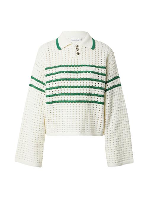 Noella Pullover 'Leen'  grøn / hvid