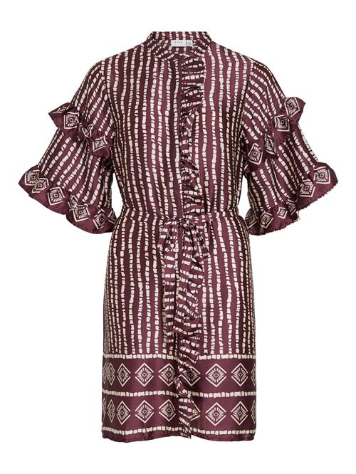 VILA Blusekjole  beige / purpur