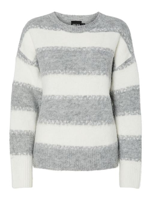 PIECES Pullover 'PCMilla'  grå / uldhvid