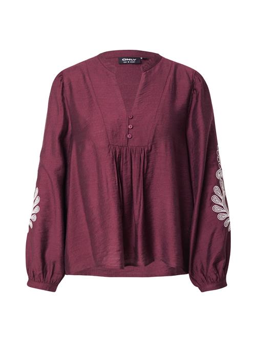 ONLY Bluse 'ONLKana'  vinrød / hvid