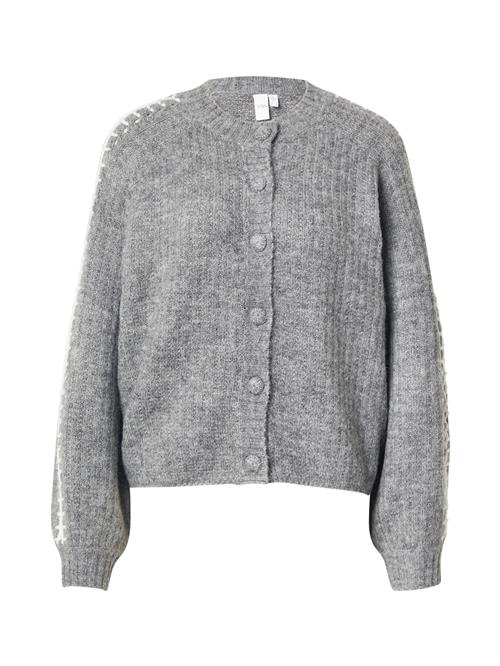 YAS Cardigan 'YASOlly'  grå-meleret / hvid