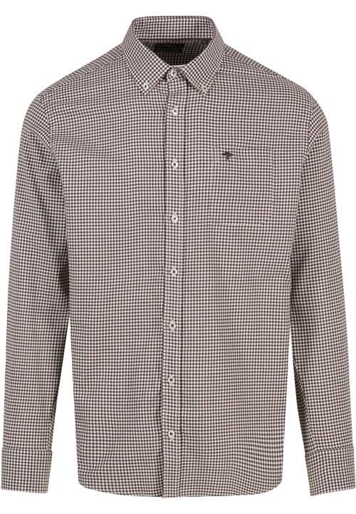 FYNCH-HATTON Skjorte 'Vichy Check'  mørkebrun / hvid