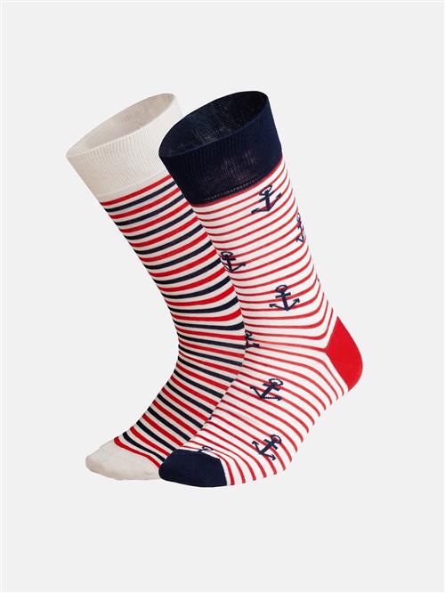DillySocks Sokker 'French Riviera'  natblå / rød / hvid