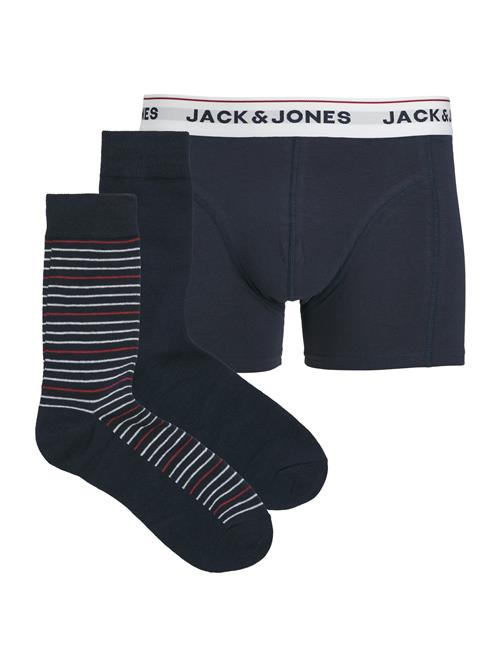 JACK & JONES Boksershorts 'JACORDINARY'  navy / mørkerød / hvid