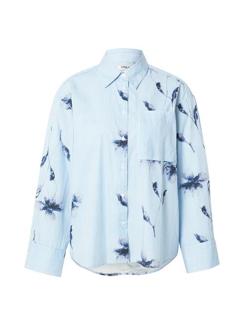 ONLY Bluse 'ONLNANO'  blå / lyseblå / hvid