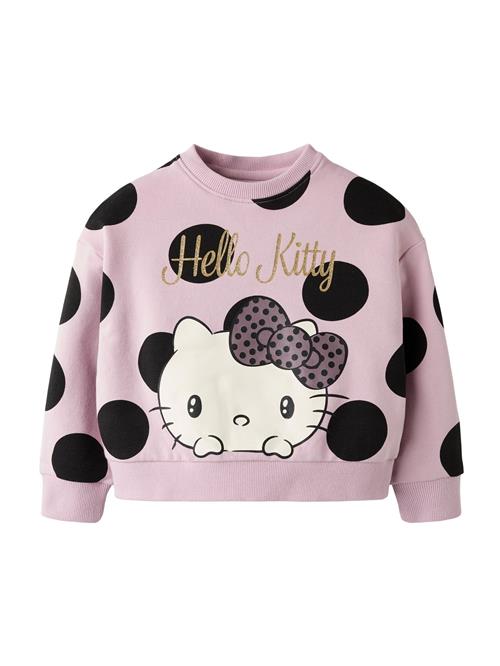 NAME IT Sweatshirt 'NMFOBSINA HELLOK'  guld / orkidee / sort / hvid