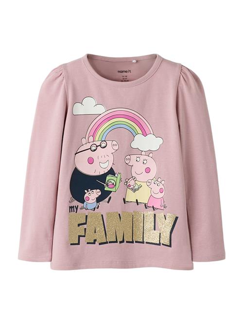 NAME IT Bluser & t-shirts 'NMFNora Peppa'  guld / lysviolet / pink / hvid