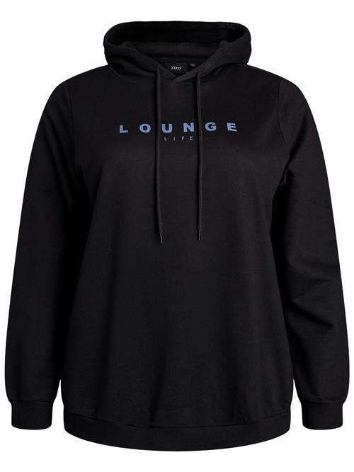 Zizzi Sweatshirt 'Molias'  lyseblå / sort