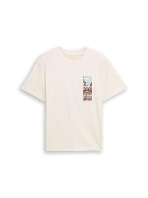 TOM TAILOR DENIM Bluser & t-shirts  lyseblå / brun / hvid / uldhvid