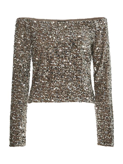 PIECES Bluse 'PCKam'  mørkebrun / sølv