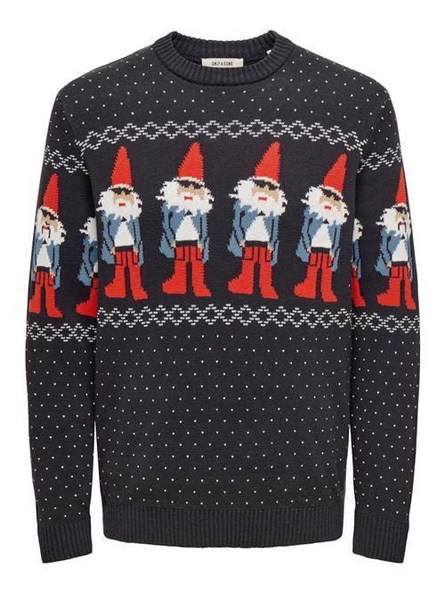 Only & Sons Pullover 'ONSX-Max'  navy / grå / rød / hvid